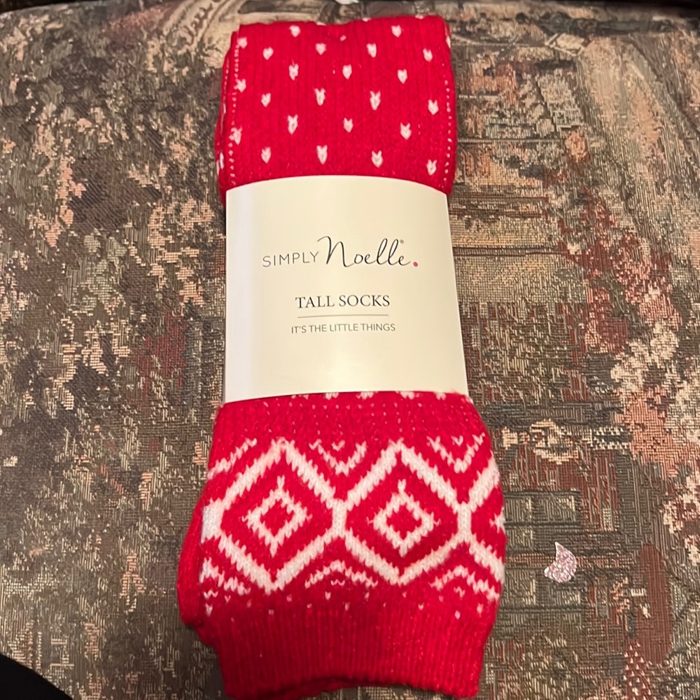 Simply Noelle tall holiday Christmas boot sock